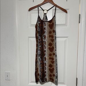 Absolutely Leopard Print Bodycon Dress with Gold Ring Detail